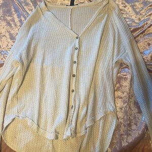 Women's Cream Button-Up Top